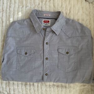 Wrangler Western Pearl Snap(tortoise) CowboyCore Beige Long Sleeve Men's XL